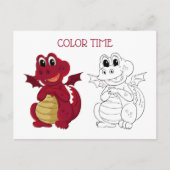 Schattige Kind Kleuractiviteit Rood en Bruin Drago Briefkaart (Voorkant)