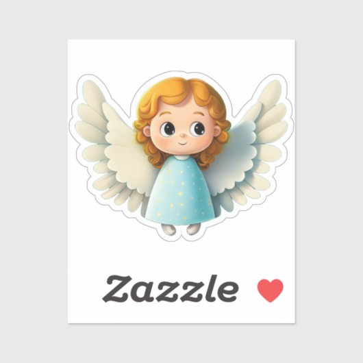 Schattige Kind Meisje Engel Schattig Cartoon Graph Sticker (Vel)