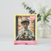 Schattige kind met diverse handgemaakte snoepjes o briefkaart (Staand voorkant)