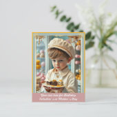 Schattige kind met diverse handgemaakte snoepjes o briefkaart (Staand voorkant)