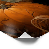 Schattige Kind met een pompoen Herfst herfst Perfect Poster (Hoek)