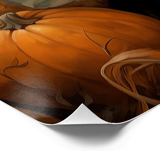 Schattige Kind met een pompoen Herfst herfst Perfect Poster (Hoek)