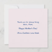 Schattige Kind met Mam in Swing Hydrangea Moederda Feestdagenkaart (Achterkant)