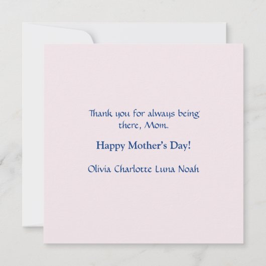 Schattige Kind met Mam in Swing Hydrangea Moederda Feestdagenkaart (Achterkant)