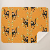 Schattige Kind Monkey Sherpa Deken (Voorkant (horizontaal))