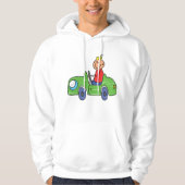 Schattige Kind Rijden Groene Auto Kinderen Illustr Hoodie (Voorkant)