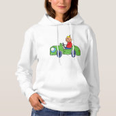 Schattige Kind Rijden Groene Auto Kinderen Illustr Hoodie (Voorkant)