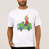 Schattige Kind Rijden Groene Auto Kinderen Illustr T-shirt (Voorkant)