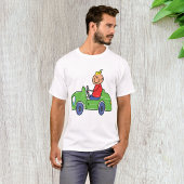 Schattige Kind Rijden Groene Auto Kinderen Illustr T-shirt