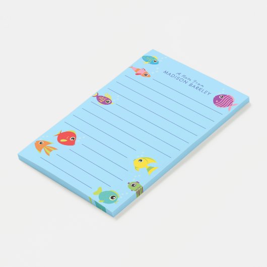 Schattige Kind van het visaquarium Post-it® Notes (Schuin)