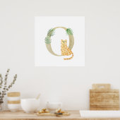 Schattige Kinder dierlijk LEOPARD monogram op kind Poster (Keuken)