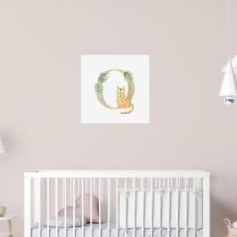 Schattige Kinder dierlijk LEOPARD monogram op kind Poster