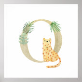 Schattige Kinder dierlijk LEOPARD monogram op kind Poster (Voorkant)