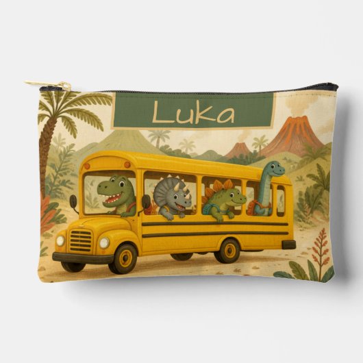 Schattige Kinder Dinosauriërs Schoolbus Gepersonal Etui (Voorkant)