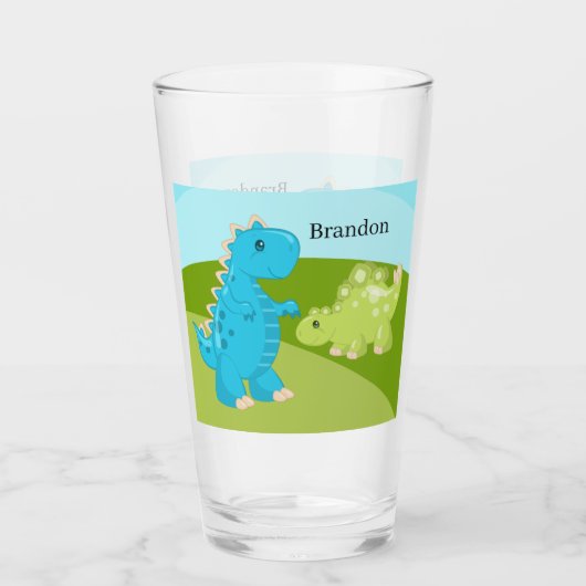 schattige kinder dinosaurus: Glass Glas (Voorkant)