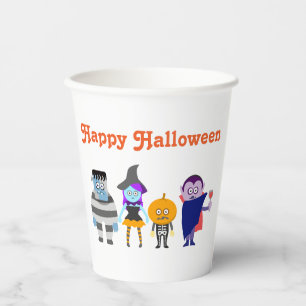 Schattige Kinder Halloween Kostuum Party Papieren Bekers