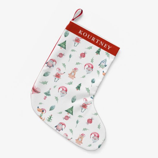 Schattige Kinder kerstfeest Kleine Kerstsok (Voorkant (Hangend))