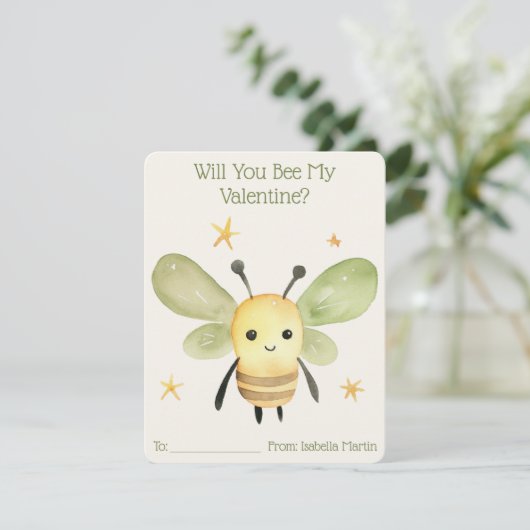 Schattige Kinder klaslokaal wordt je mijn Valentij Feestdagenkaart (Staand voorkant)