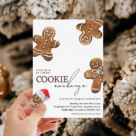 Schattige Kinder Koekje Uitwisselen Vakantie Kerst Kaart