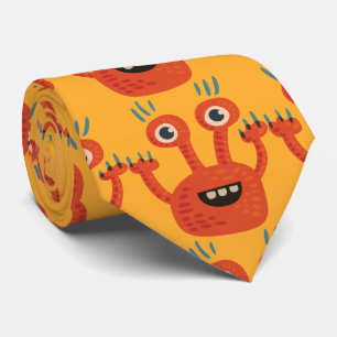Schattige Kinder Oranje monster Stropdas