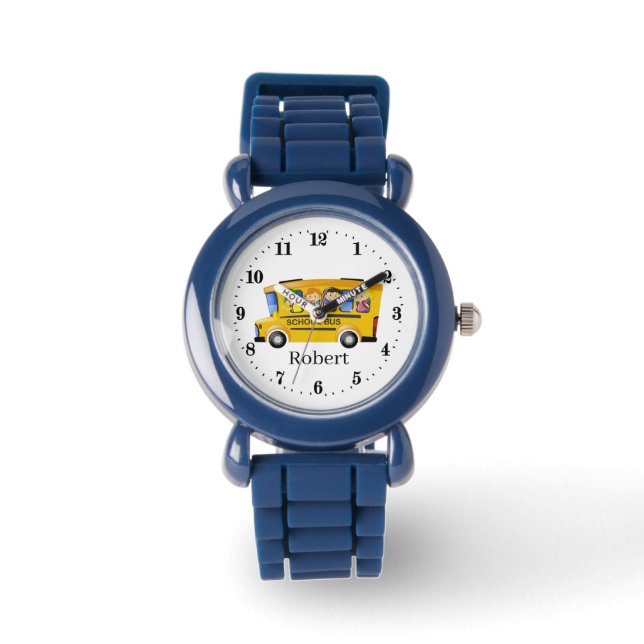 schattige kinder schoolbus horloge (Voorkant)