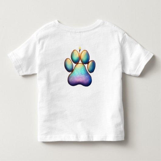 Schattige Kinder speelse hond T-Shirt Design (Achterkant)