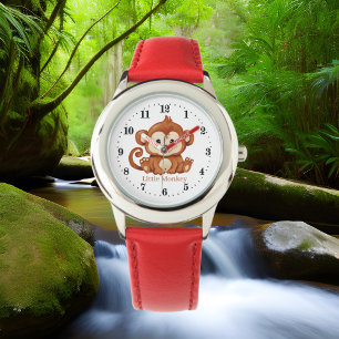 schattige kinder unisex kleine aap horloge