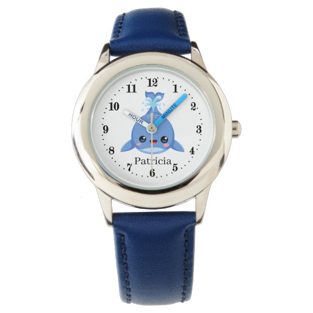 schattige kinder unisex walvis horloge (Voorkant)