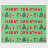 SCHATTIGE KINDER VROLIJK KERSTINPAKPAPIER CADEAUPAPIER (Vlak)