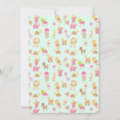 Schattige kinderdagverblijf Dieren Patroon Save The Date (Achterkant)