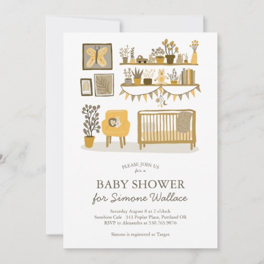 Schattige kinderdagverblijf Illustratie CUSTOM BAB Kaart (Voorkant)