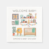 Schattige kinderdagverblijf Illustratie CUSTOM BAB Servet (Voorkant)