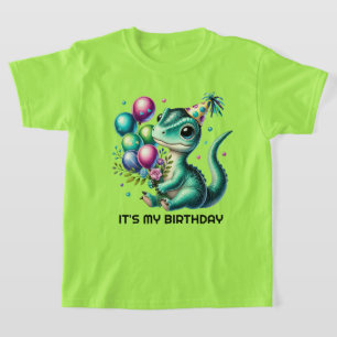Schattige kinderen bubbel feestje Verjaardag Dinos T-shirt