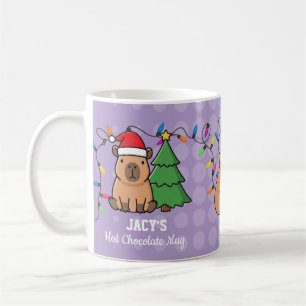 Schattige Kinderen Capybara Kerstmis Koffiemok
