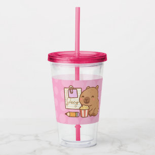Schattige Kinderen Capybara Popcorn Snack Tijd Acryl Drinkbeker