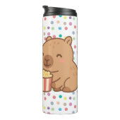 Schattige Kinderen Capybara Popcorn Snack Tijd Thermosbeker (Geroteerd rechts)