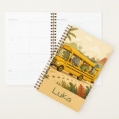 Schattige Kinderen Dinosauriërs Schoolbus Geperson Planner (Display)