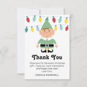 Schattige Kinderen Elf Kerst Dank Je Bedankkaart (Voorkant)