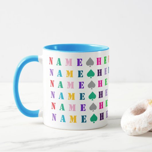 Schattige Kinderen Gekleurde Aangepaste 16 Letters Mok (Met donut)