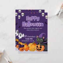 Schattige Kinderen Gelukkig Halloween Zwarte Kat