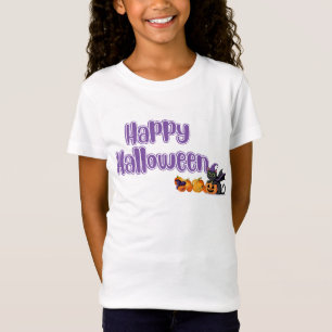 Schattige Kinderen Gelukkig Halloween Zwarte Kat T-shirt