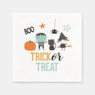 Schattige kinderen Halloween verjaardag Trick or T Servet