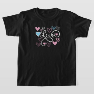 Schattige kinderen houden van typografie t-shirt