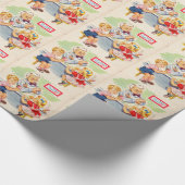 schattige kinderen in de fontein soda cadeaupapier (Hoek)