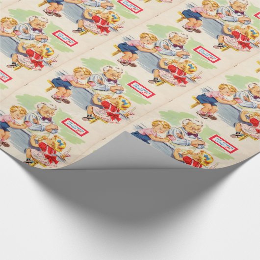 schattige kinderen in de fontein soda cadeaupapier (Hoek)