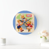schattige kinderen in de soda - fontein grote klok (Huis)