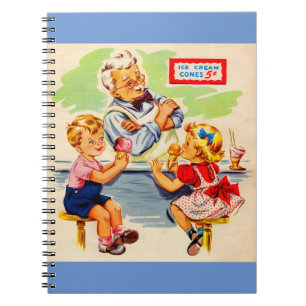 schattige kinderen in de soda - fontein notitieboek