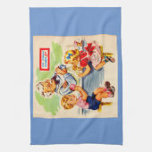 schattige kinderen in de soda - fontein theedoek (Verticaal)