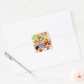 schattige kinderen in de soda - fontein vierkante sticker (Envelop)