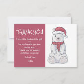 Schattige Kinderen Kerstbeer Kerstmis Bedankkaart (Voorkant)